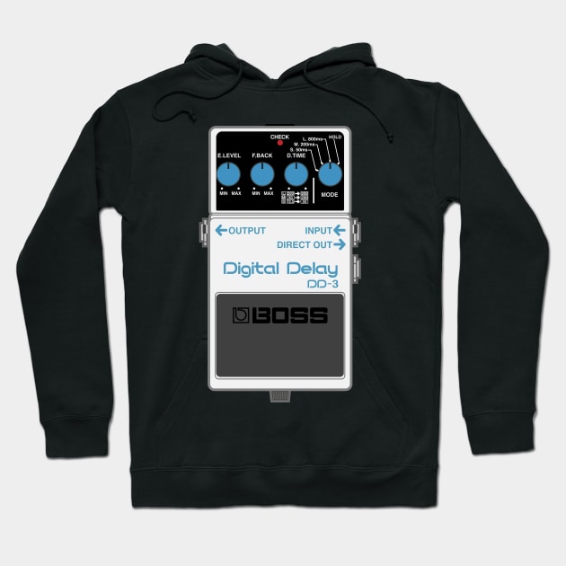 Boss DD-3 Digital Delay Guitar Effect Pedal Hoodie by conform